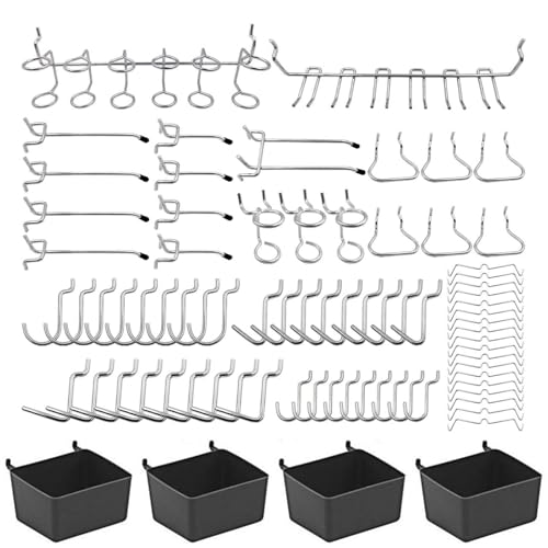 La mejor comparación de Tableros - los más vendidos. 37 YUHOHO 80 Piezas Surtido Ganchos para Tablero Perforado con Una Distancia Entre orificios 2,5 cm,Kit Organizador Almacenamiento Accesorios Resistentes,para Organizar Diversas...