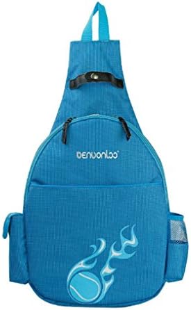 Klau Nylon Tennis Badminton Racquet Backpack Tennis Racket Shoulder Bag Outdoor Sports Bag Blue for Children Teenagers Tennis Beginners