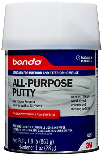3M Bondo All-Purpose Putty, Designed for Interior and Exterior Home Use, Paintable, Permanent, Non-Shrinking, 1.9 lb., 1-Quart - Thumbnail 4