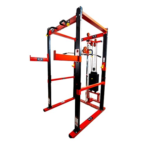 Image of GYM24 EQUIPMENTS Power Squat Rack With Single Pully Cable Cross Home Gym Setup Size With 80 Kg Weight Stack