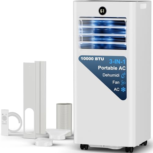 Image of AKIRES Portable Air Conditioners,10,000 BTU Air Conditioner for Bedroom with Remote Control,Portable AC Unit With Fan & Dehumidifier,Cools Up To 450 Sq.Ft For Large Room With 24H Timer And Sleep Mode