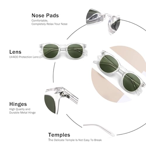 Dollger Polarized Round Sunglasses for Women Classic Retro Design Womens Trendy Style UV Protection Small Lens2