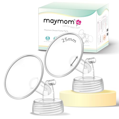 Image of Maymom Pump Parts Compatible with Spectra S1 /S2 Pumps; Incl Wide Mouth 25mm Flanges; Not Original Spectra Flange Shield (Two Flanges)