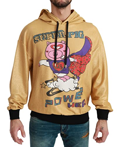 Dolce & Gabbana Gold Pig of the Year Hooded Sweater IT48 | M