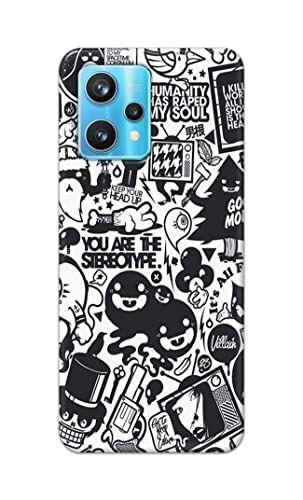 Image of Printed Hard Back Cover Case for Realme 9 4G Back Cover (Mixed Cartoon) -702