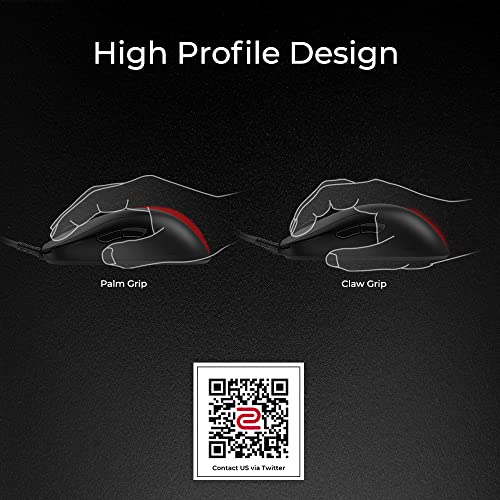 Image of Zowie BenQ ZA11-C Symmetrical Gaming Mouse for Esports |Weight-Reduced | Paracord Cable & 24-Step Scroll Wheel for More Personal Preference| Driverless | Matte Black Coating | Large Size