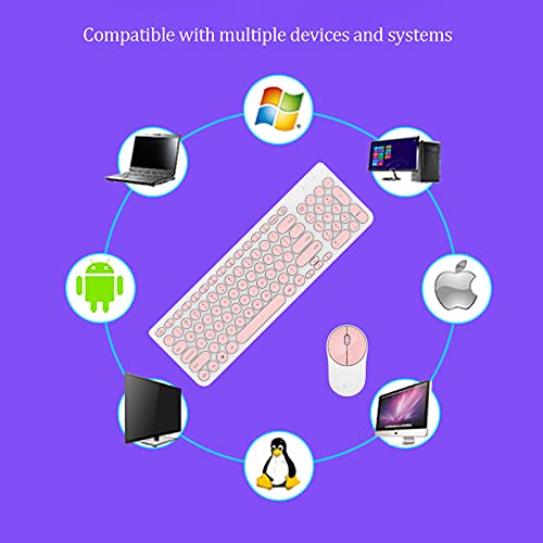 TXTKT Kabellose Tastatur- und Mauskombination, 2,4-G-Wireless-Empfang, Lange Standby-Zeit von 36 Monaten.Geeignet für Laptop, PC und Verschiedene Smart-TV, kompatibel mit Systemen (Rosa) - Image 5