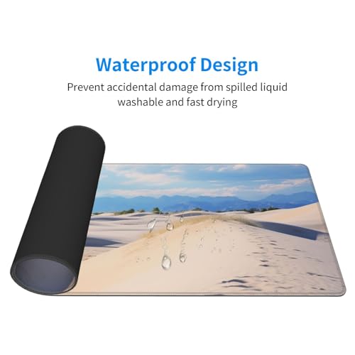 Tapis de souris pour ordinateur portable design blanc sable - 5
