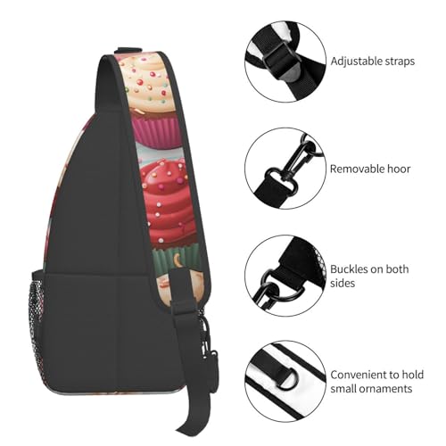 Mochila de pecho ajustable para senderismo unisex negra miniatura 5