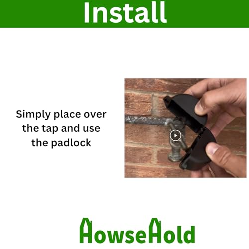 Outside Tap Lock with Padlock Included Prevents Unwanted Use and Water Theft – Secure Outdoor Garden Tap Cover Easy Fit Lock for Outside Taps (1 Pack)