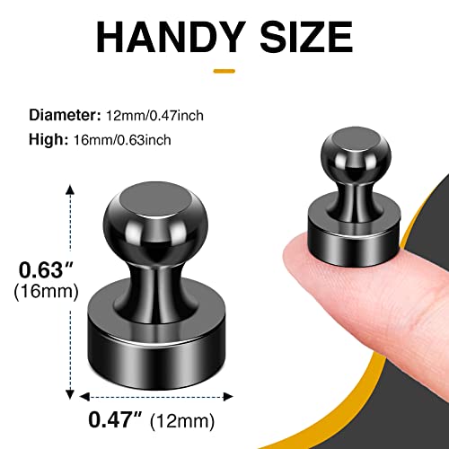 Mikede Fridge Magnets For Whiteboard, 15Pcs Strong Magnets For Whiteboard, Black Refrigerator Magnets Neodymium Push Pins Magnets For Office Magnets, Whiteboard Magnets, At School, Classroom, Kitchen #TOP1
