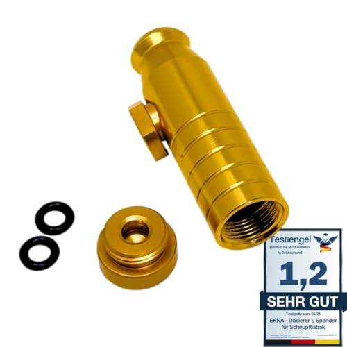 EKNA Dosierer Pulver - Snuff Bullet - Schnupftabak Katapult - Snuff Tube - Versch. Varianten - Snus Tabak Dose (V2 - gold)