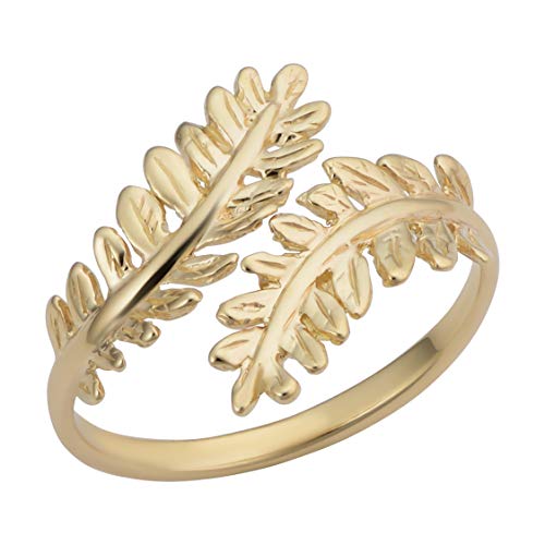 Bague branche d'olivier Kooljewelry en or jaune le cadeau symbolique idéal pour une femme