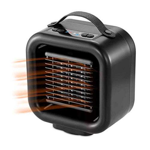 TeidEa Calentador Pequeño Espacio Eléctrico Escritorio de Cerámica Espacio Portátil con Característica Oscilante Termostato Ajustable para Dormitorio de Oficina en Casa, Negro