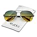AMZTM Day/Night Anti Glare Driving Glasses Double Bridge Metal Frame Polarized Gradient Lens Aviator Women and Men Sunglasses (Day/Night Lens, 62)