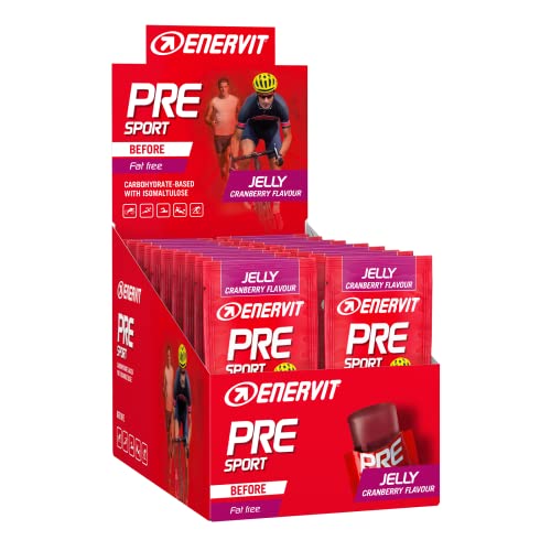 Enervit, Pre Sport Mirtillo Rosso, Integratore Ideale Prima dello Sport, con Isomaltulosio, Vitamina B1 e 25 Grammi di Carboidrati, Senza Glutine, 20 Pack da 45 Grammi