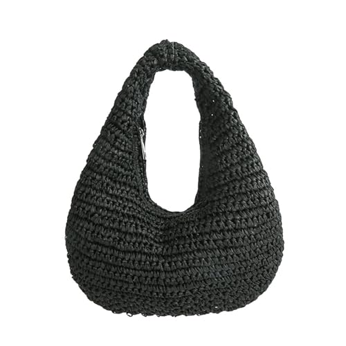 Sac de plage en paille pour femme : grand sac à main tissé main de couleur unie