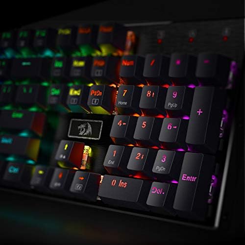 Redragon K556 RGB LED Backlit Wired Mechanical Gaming Keyboard, Full Keys Anti-Ghosting with Solid Heavy Aluminum Base, 104 Standard Keys with Soft Tactile Brown Switches, US Layout