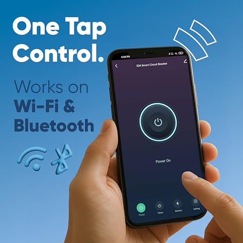 Image of Aziot 30Amp WiFi & Bluetooth Smart Circuit Breaker, Compatible with Alexa & Google Assistant, Timer Function, Made in India