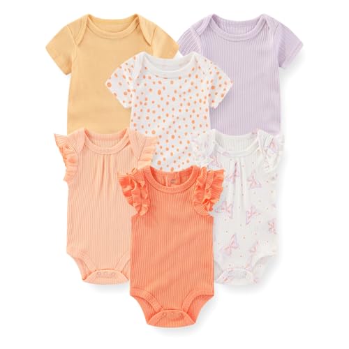 Image of JELYLOVE Fashion Baby Boy Girl Bodysuits 6-Pack Casual Cotton Soft Infants Outfit New born Clothes