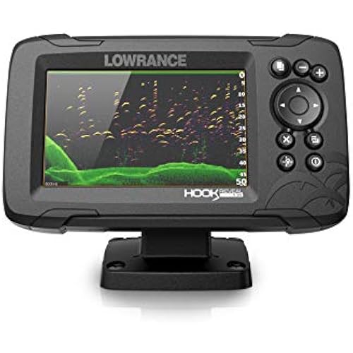 Lowrance HOOK Reveal 5 SplitShot - 5-inch Fish Finder with SplitShot Transducer, Preloaded C-MAP US Inland Mapping