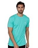 INTO THE AM Men's Fitted Crew Neck Logo Basic Tees - Modern Fit Fresh Classic Short Sleeve T-Shirts for Men (Tahiti Blue, Large)