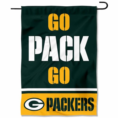 Bandera Green Bay Packers Go Pack Go de doble cara que resiste el viento sin descolorirse