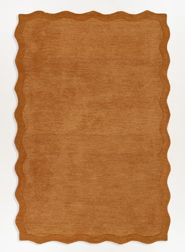 Tapete decorativo de lana 8'x10' color naranja quemado