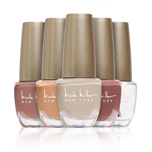 Nicole Miller Shimmery Nail Polish Collection - Long-Lasting Shine for Radiant Nails, Perfect Nudes