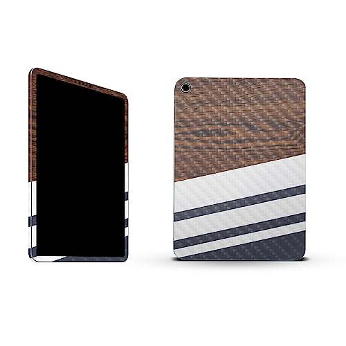 Image of MightySkins Carbon Fiber Skin Compatible with Apple iPad 10.9 inch 10th Gen (2022) Full Wrap Kit - Wood Formal | Protective, Durable Textured Carbon Fiber Finish | Easy to Apply | Made in The USA