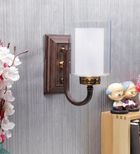Image of ELIANTE by Jainsons Lights | Wooden Metal Wall Light -S- - Included Bulb | Multi Metal Wall Light | for Living Room, Bedroom, Hallway | E27 Holder | 3 Year Warranty
