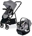 Britax Willow Brook Travel System With Aspen Base — Graphite Glacier | Car Seat Stroller Combo; Brook Stroller & Willow Infant Car Seat; ClickTight Technology & RightSize System; Child Tray