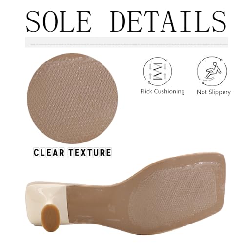 Women's Clear Strap Square Toe Stilettos Sandals Slip-on Sexy Jelly Color Comfortable Open Toe High Heels Mules for Summer Party Prom Date Dress Slides4