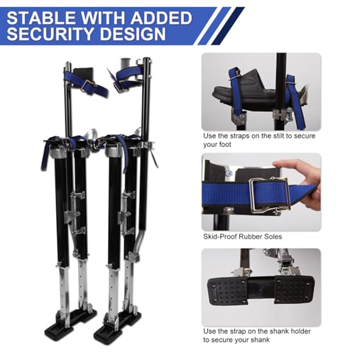image for SENZHIYI Painting Drywall Stilts,Adjustable Aluminum Tool Stilt for Pl