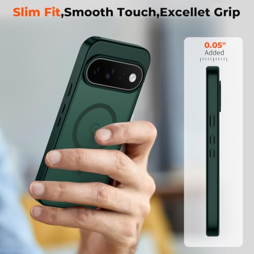 Image of SUPFINE Magnetic for Google Pixel 11 Pro XL Case - Forest Green | With Screen Protector,Translucent Matte,Built-in Magnets,Military Grade Drop Protection,Shockproof Phone Cover