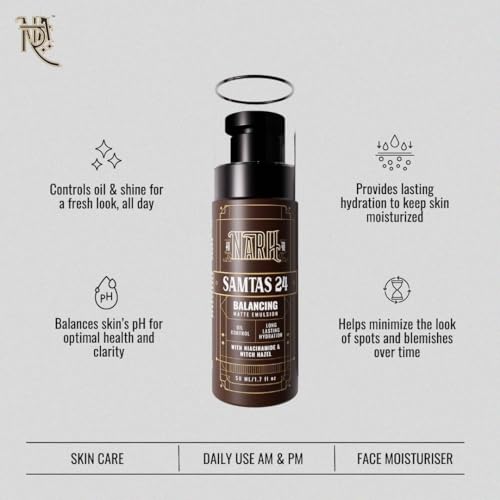 Image of NARH SAMTAS 24 | Oil-Control Moisturizer | Long Lasting Hydration, Acne Spot Reduction With Niacinamide & Witch-Hazel Leaf Extract, Non-Sticky, Nourishing, Fast Absorbing & Balances Skin PH, 50ml