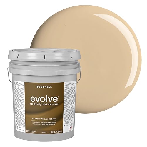 EVOLVE Paint & Primer – environment-friendly, low sheen, one-coat coverage (Burlap Brown, 5-Gallon)