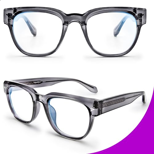 Image of VISOONE Square TR90 Blue Light Blocking Glasses with Anti Glare Computer Glass Woman and Men SAGE