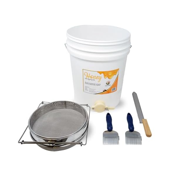SunVara Honey Bucket with Gate 5 Gallon Kit Stainless Steel Double