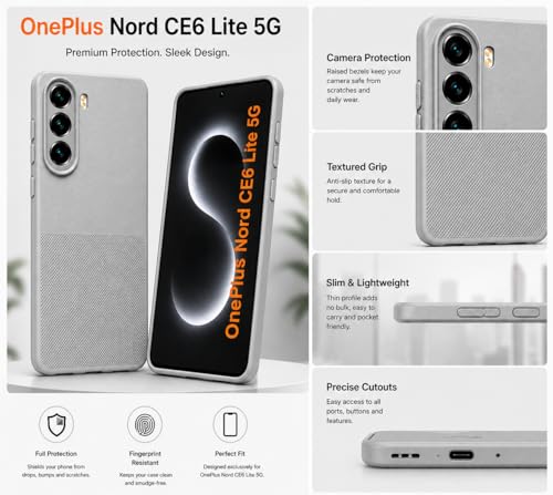 Image of Silicone Back Cover Case for OnePlus Nord CE6 Lite 5G | Soft Micro-Fibre Lining Inside | Anti Slip Grip & Camera Protection | Shockproof Case for