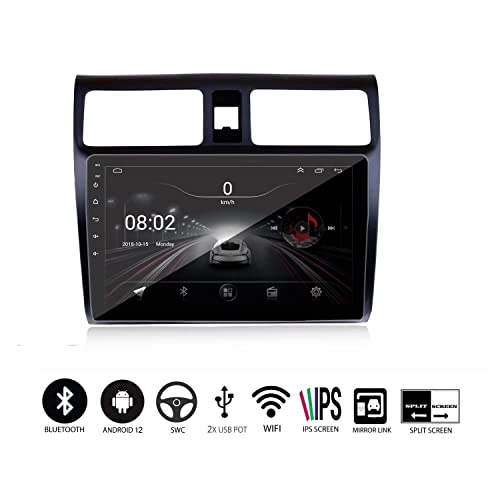 Image of AUTO SNAP 9 Inches 22cm Touch Screen Android 12 Gorilla Glass IPS Display Car Stereo with 2GB RAM /16 GB ROM GPS /Wi-Fi /Navigation /Steering Wheel Controls Mirror Link Compatible for Dzire 2005-2010