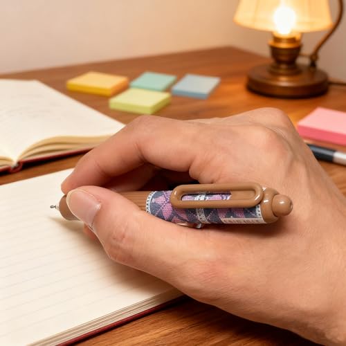 Pack de 8 bolígrafos retráctiles cortos tinta negra 0.5 mm miniatura 5