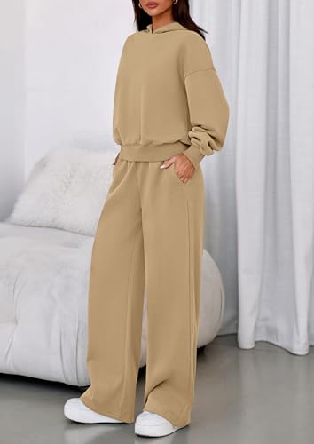 Image of PRETTYGARDEN Womens Sweatsuits 2 Piece Set 2026 Casual Winter Long Sleeve Hoodie Loose Wide Leg Sweatpants Fall Tracksuit