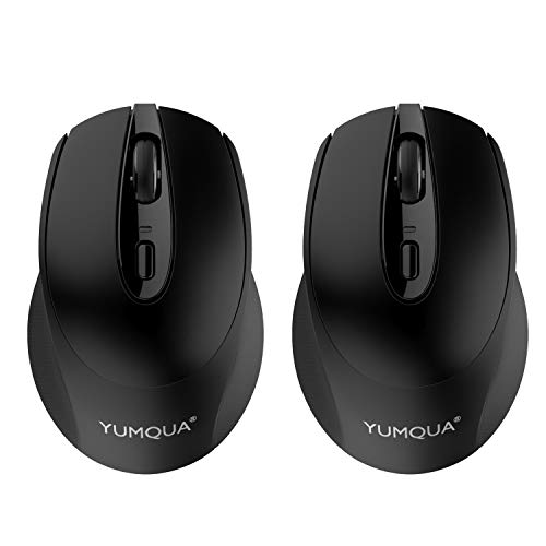 YUMQUA SB222-W Computer Mouse Wireless 2 Pack, 3 DPI(Up to 1600), 2.4G Optical Silent Mouse with Nano USB Receiver, Cordless Mouse for Laptop Chromebook PC Desktop
