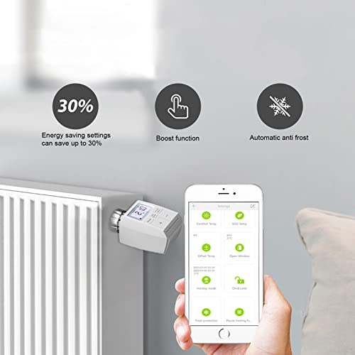 Controlador de temperatura, termostato de radiador Lp20 de 2,4 GHz portátil com adaptador RA para Zi