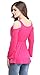 Mooncolour Womens Hollow Out Casual Loose Solid Blouse Tops, 0705-hot Pink, US X-Large