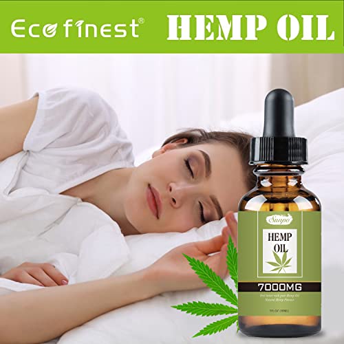 Sunpo Organic Hemp Oil 7000Mg - Made With Natural Hemp Seed Oil Extract, Rich In Omega 3,6,9 - Non-Gmo - Organically Grown(5 Pack) #TOP5