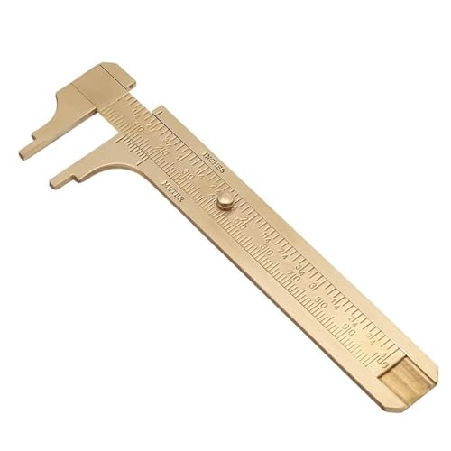 Kesiku Brass Dual Scale Vernier Caliper, Calipers Measuring Tool 0-100mm, Precision Vernier Gauge for Jewelry, Woodworking, Metalworking & DIY Projects, 1pc