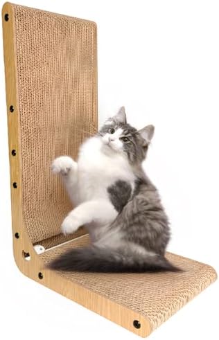 Cat Scratcher, Scratch Pad Post Wall Mounted 23.6 Inch L Shaped Cat ...
