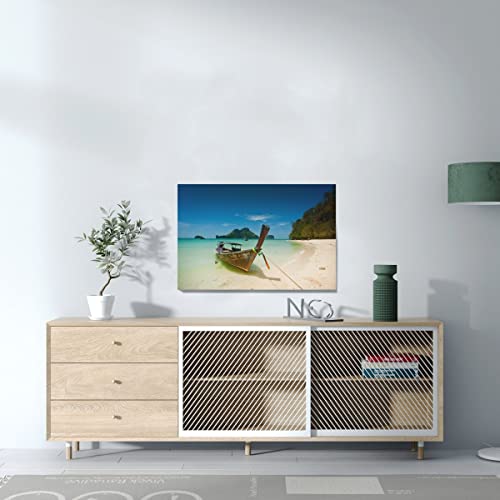 Tableau déco toile imprimée barque thaïlandaise plage 60x40 cm - 3